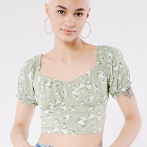 Off-the-Shoulder Puff Sleeve Crop Top